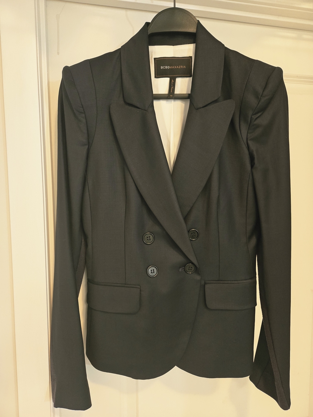 BCBGMaxAzria Black Women's Double-breasted Pantsuit With Blazer US4 - Picture 2 of 15